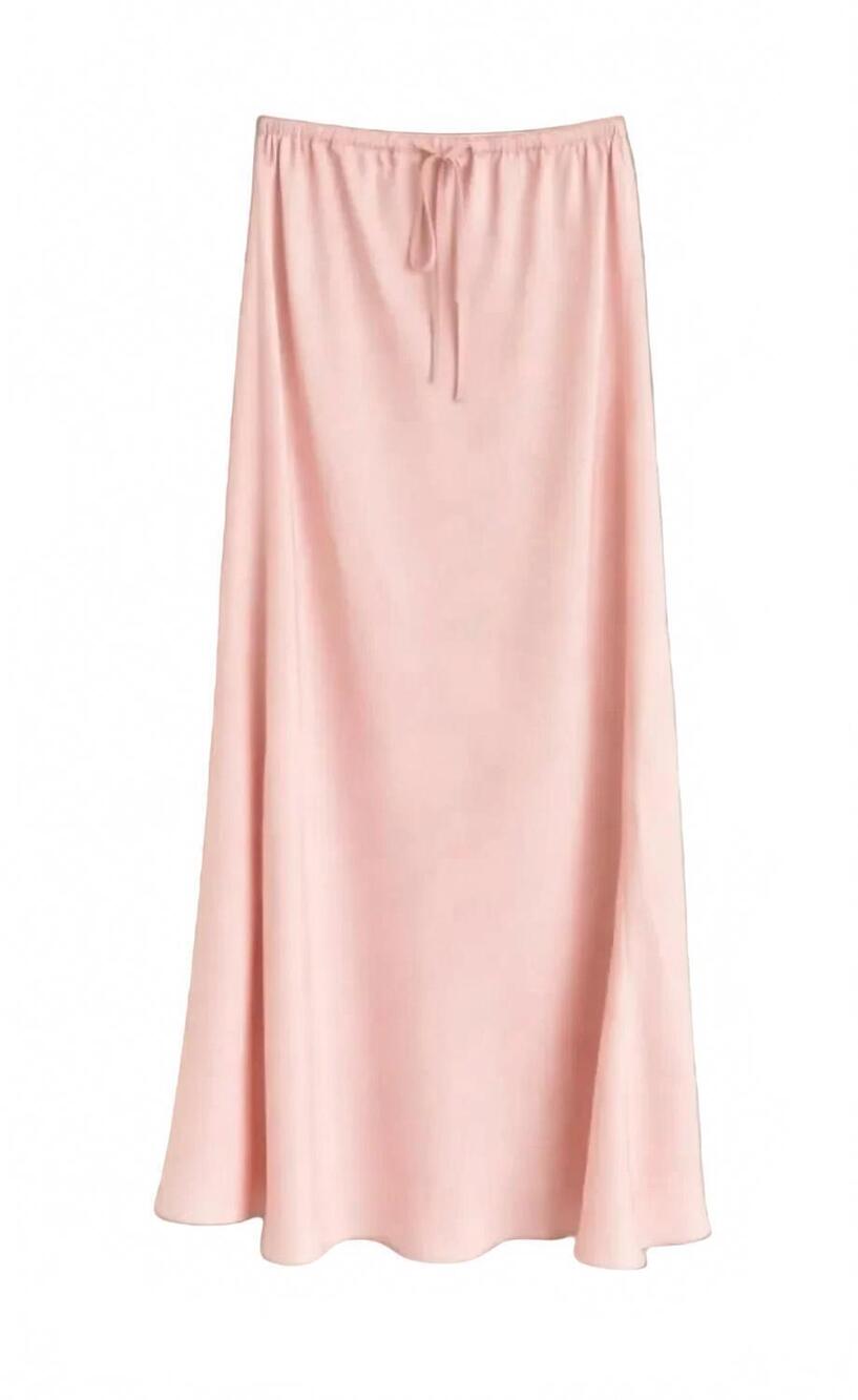 NEW FORTE FORTE women's twill viscose midi skirt in sweet